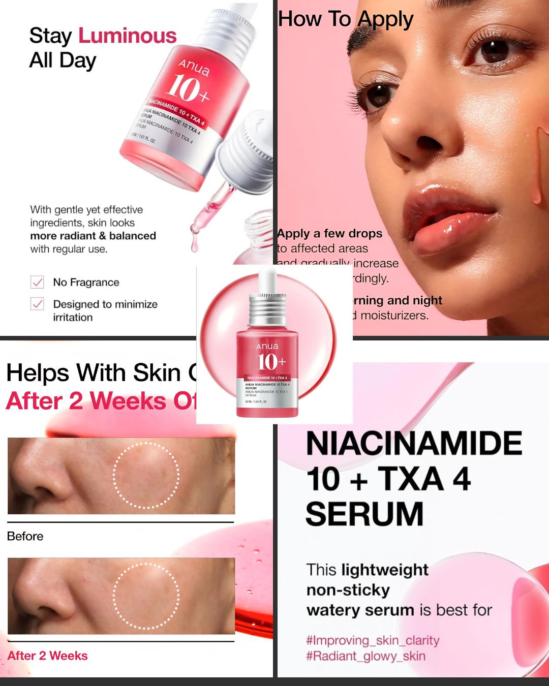 Anua Niacinamide 10% + TXA 4% Serum 30ml – Dark Spots & Acne Marks Treatment