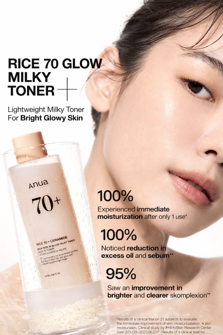Anua Rice 70 + Ceramide Glow Milky Toner 250ml – Hydrating & Brightening Korean Toner